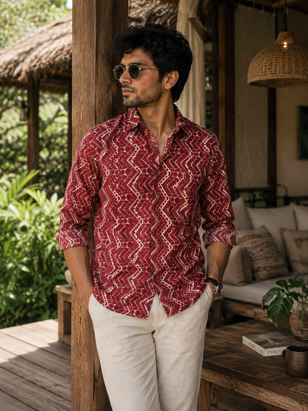 Sundown Maroon | Premium Men's Cotton Shirts
