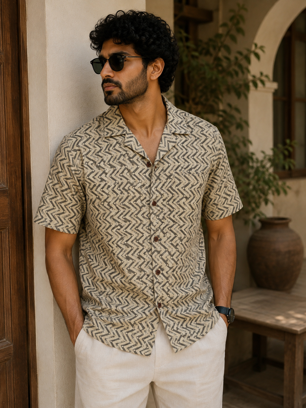 Earthbound – Resort Cuban Collar Shirt | Handblock Cotton Printed Shirts