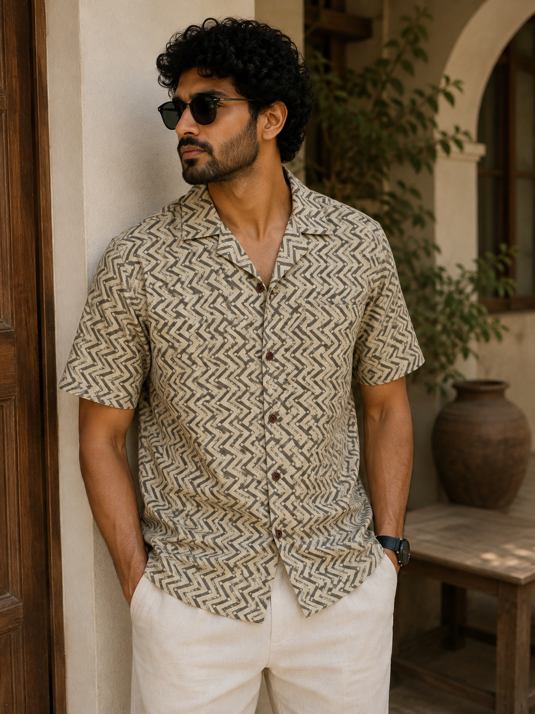 Earthbound – Resort Cuban Collar Shirt | Handblock Cotton Printed Shirts