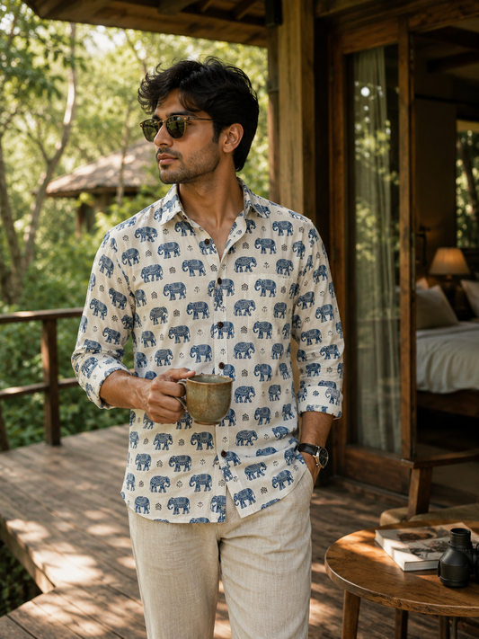 Gajraj Indigo | Premium Men's Cotton Shirts