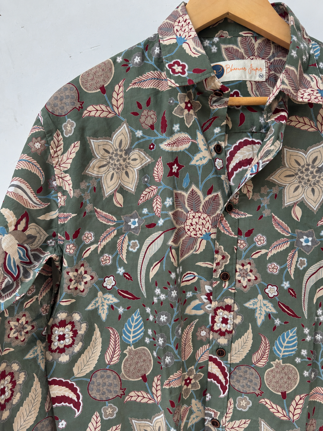 Olive Botanica Premium Shirt | Pure Cotton Printed Shirts