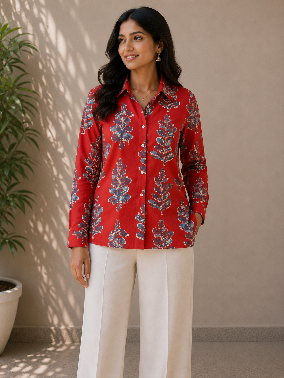 The Botanical Edit | Womens Pure Cotton Printed Shirts | Straight Fit