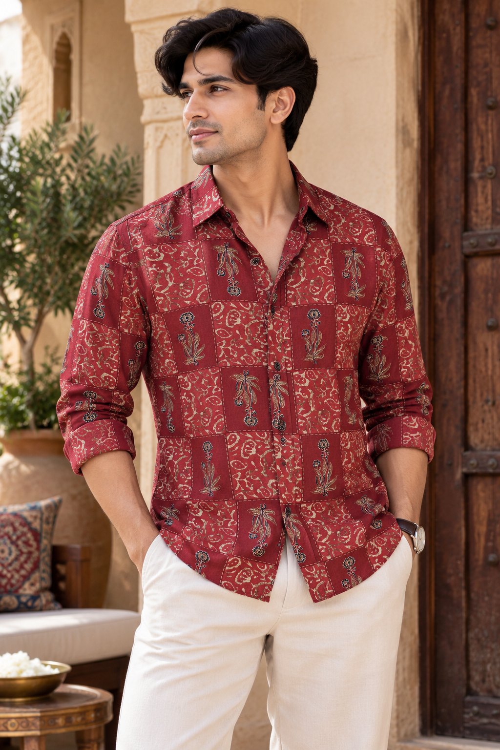 The Maroon Atelier Premium Shirt | Pure Cotton Printed Shirts