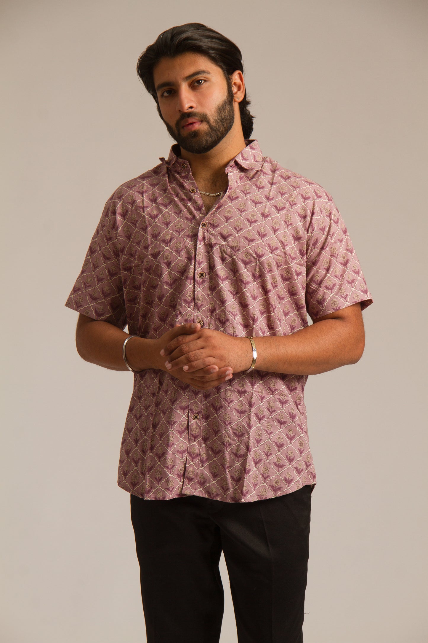 Purple Garden | Sanganeri shirt