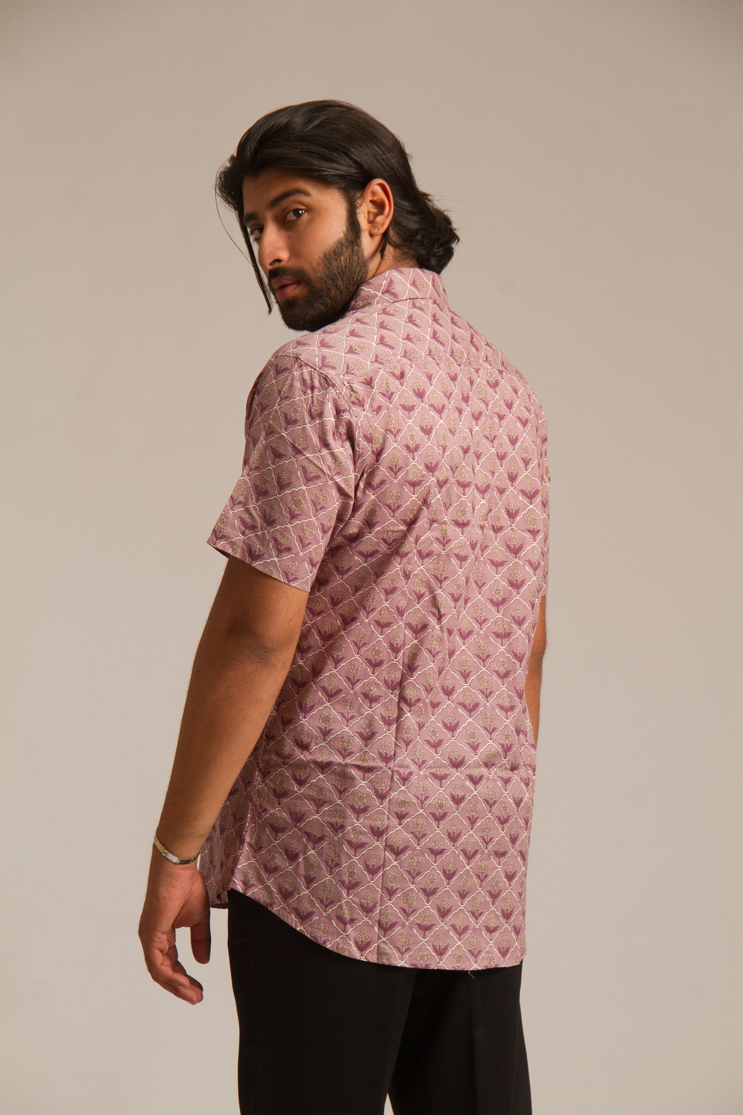 Purple Garden | Sanganeri shirt