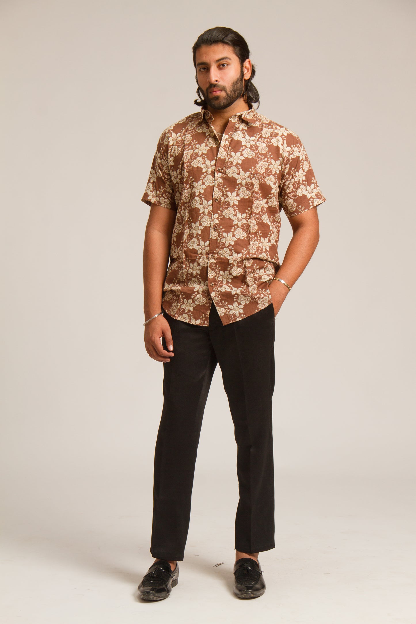 Brown bunch | Sanganeri Shirt