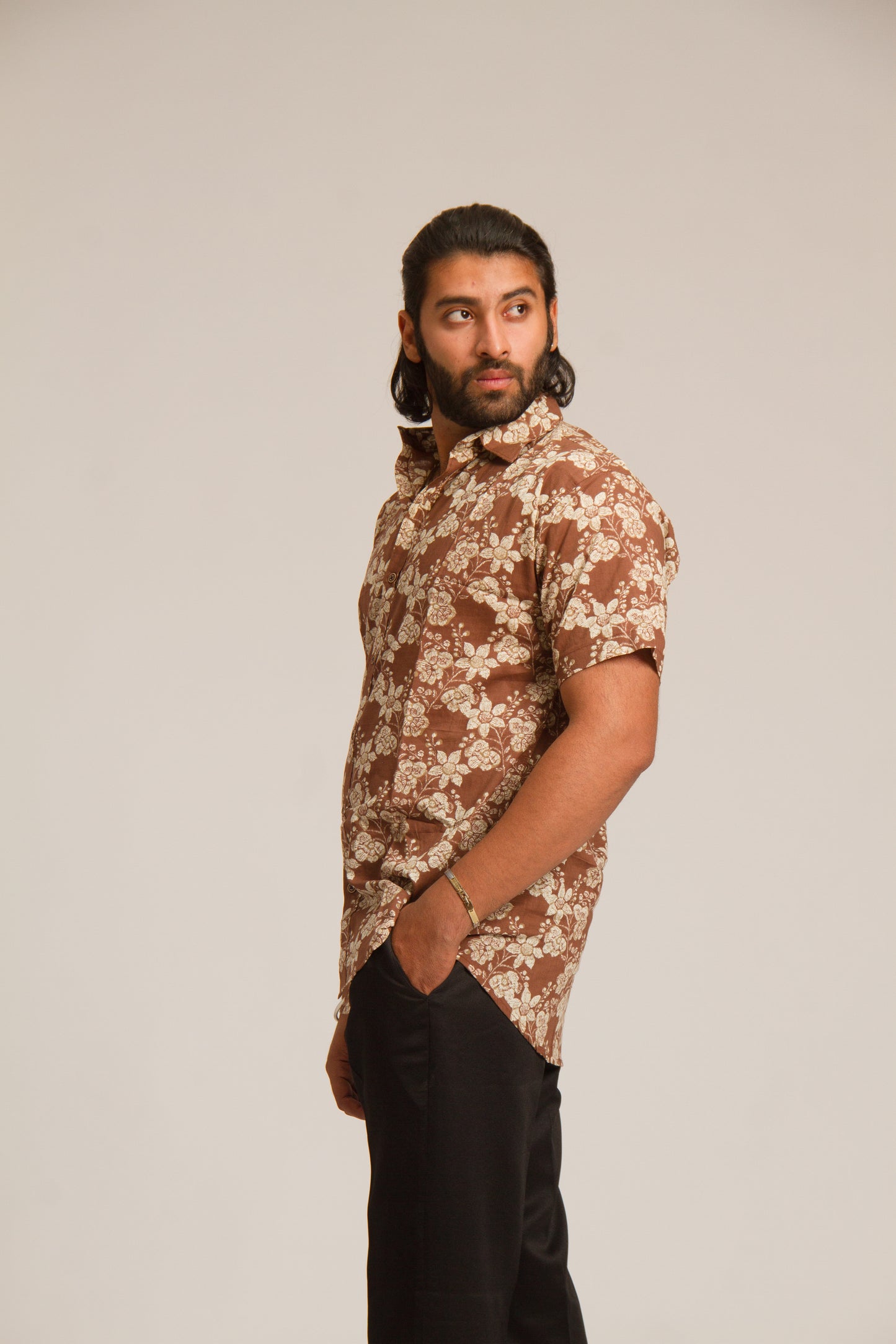 Brown bunch | Sanganeri Shirt