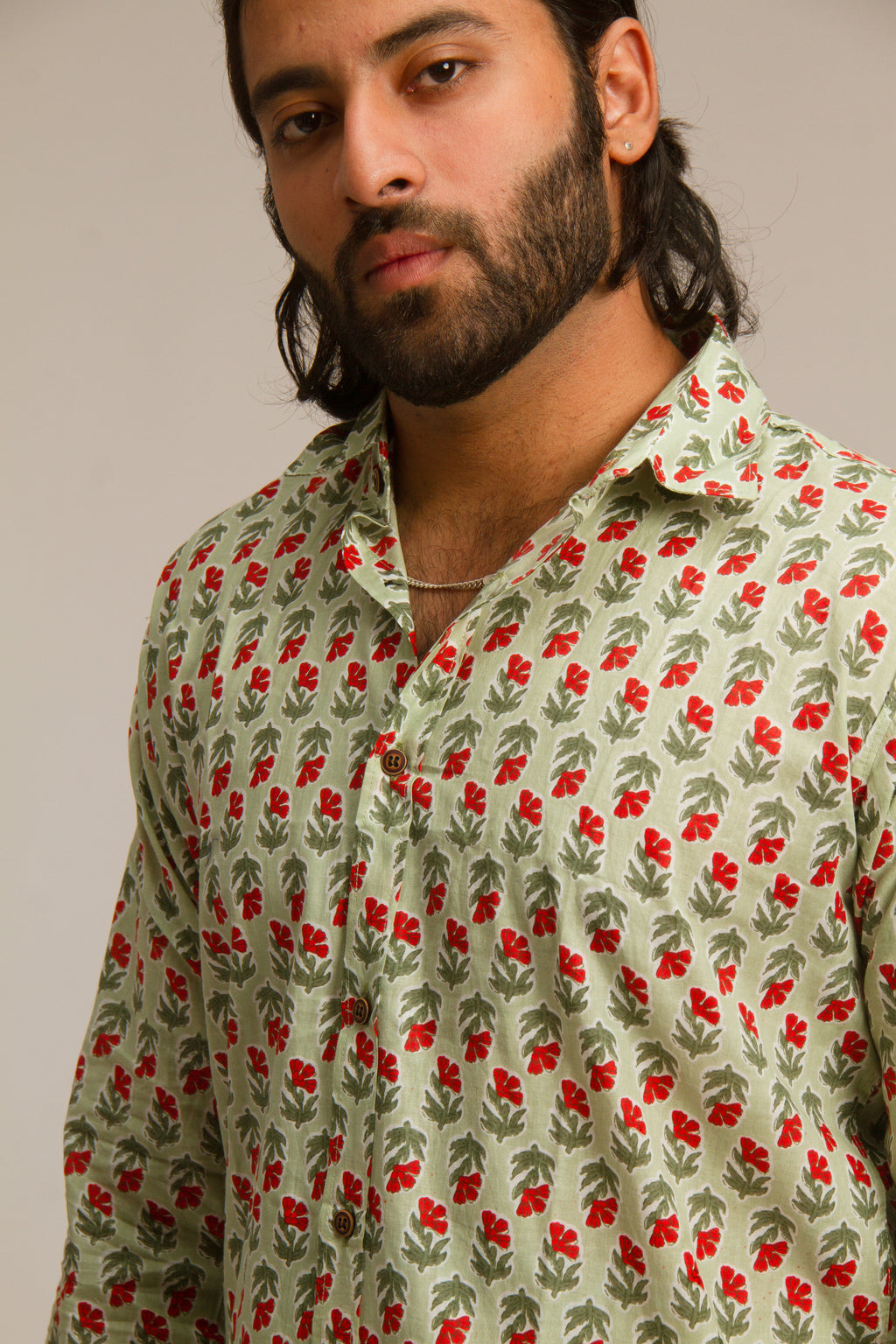 Green Valley Summer  | Men's Cotton Printed Shirt