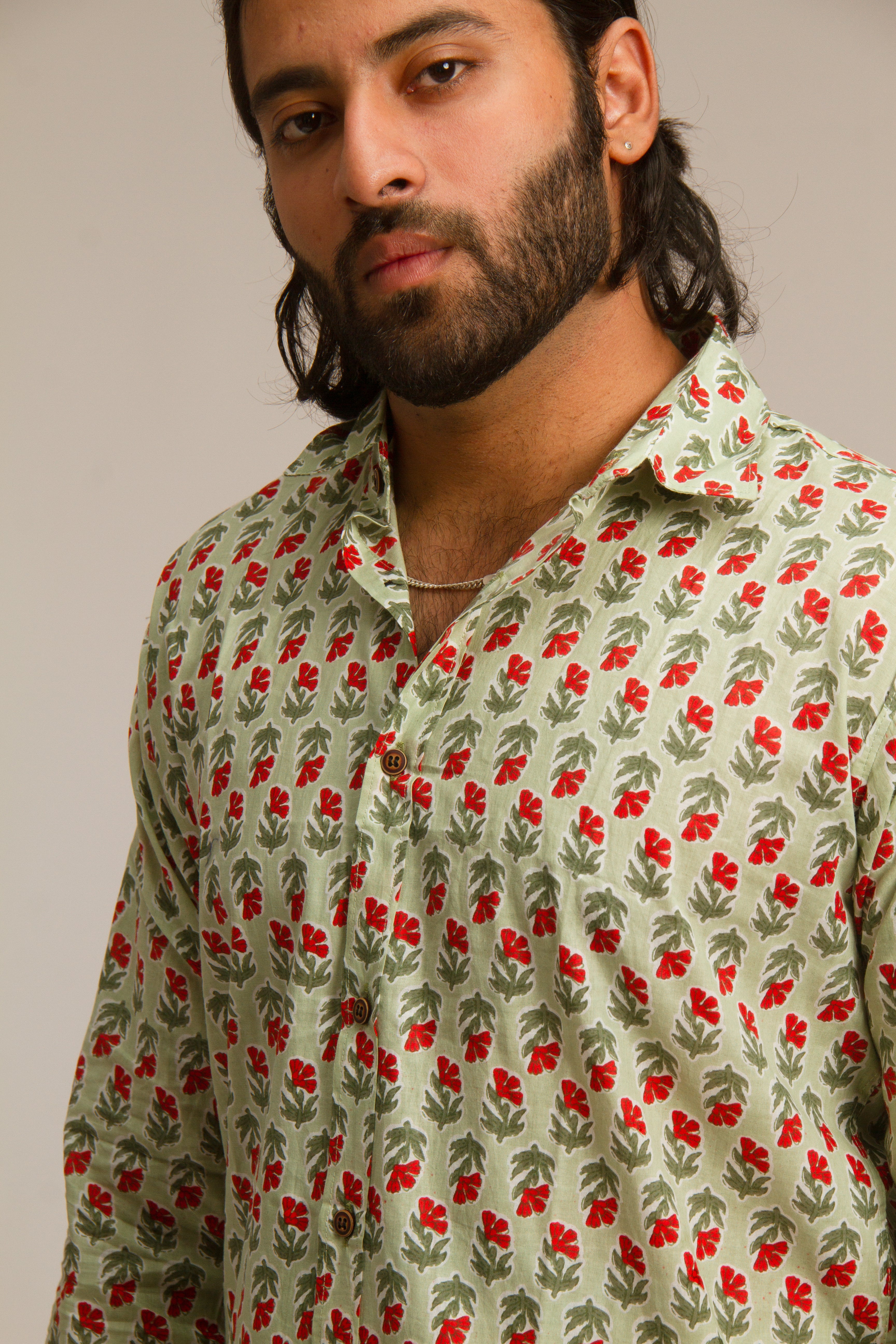 Green Valley Summer  | Men's Cotton Printed Shirt