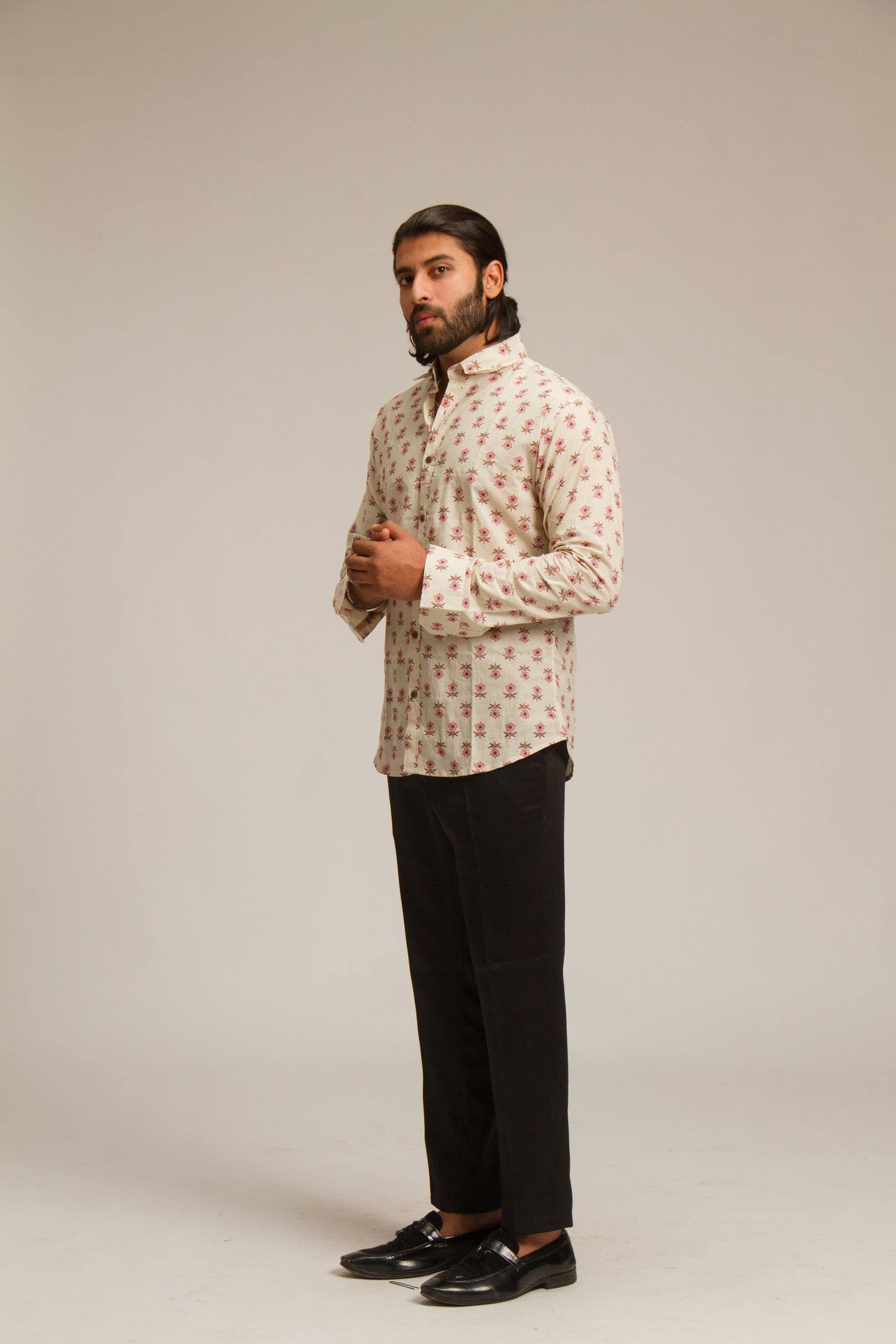 White Lily | Men's Cotton Printed Shirt