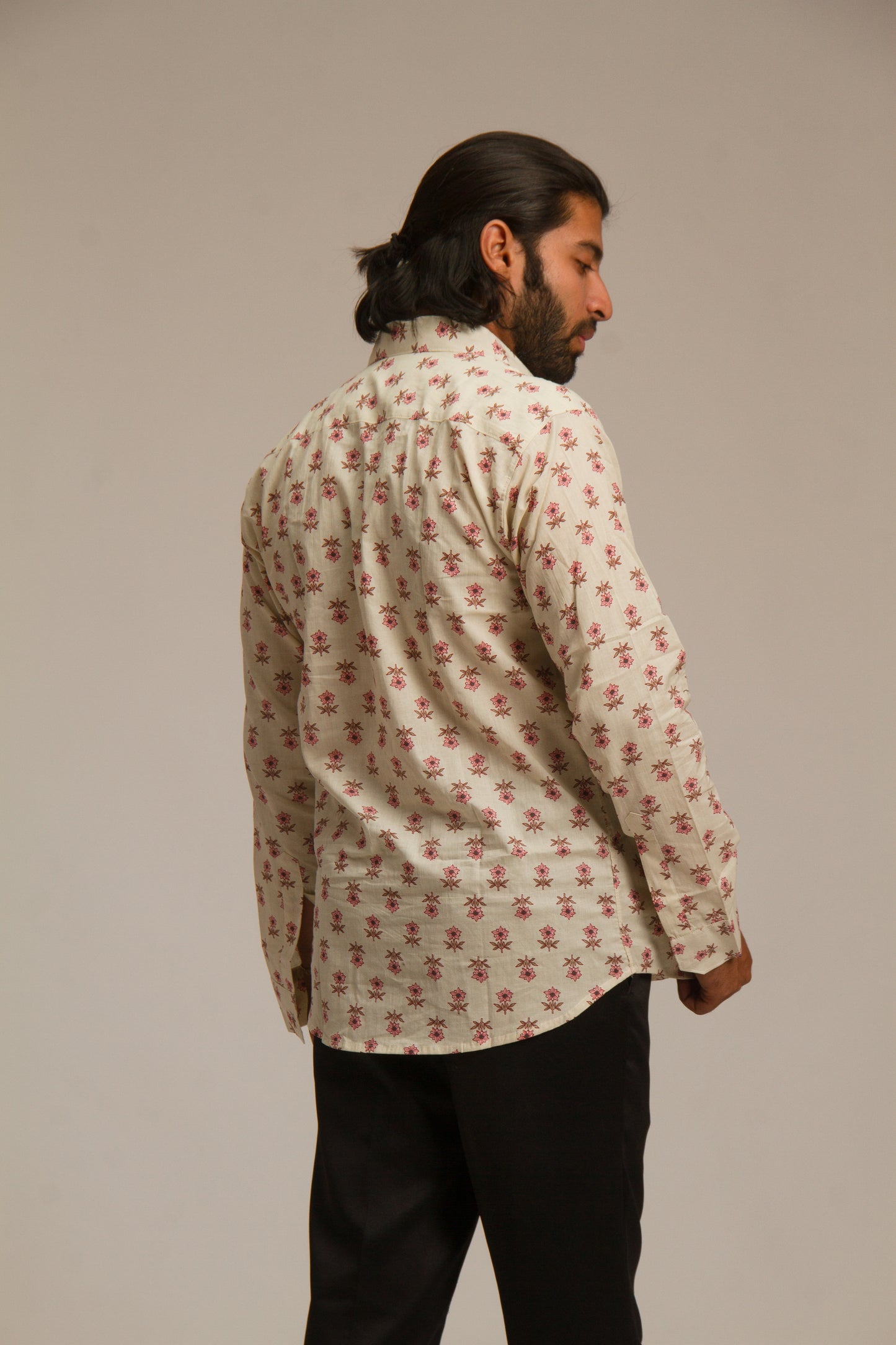 White Lily | Men's Cotton Printed Shirt