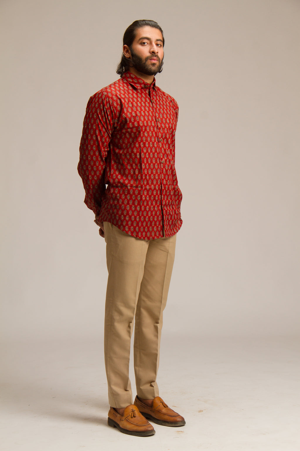 Red Small Buti | Mens Cotton Printed Shirts