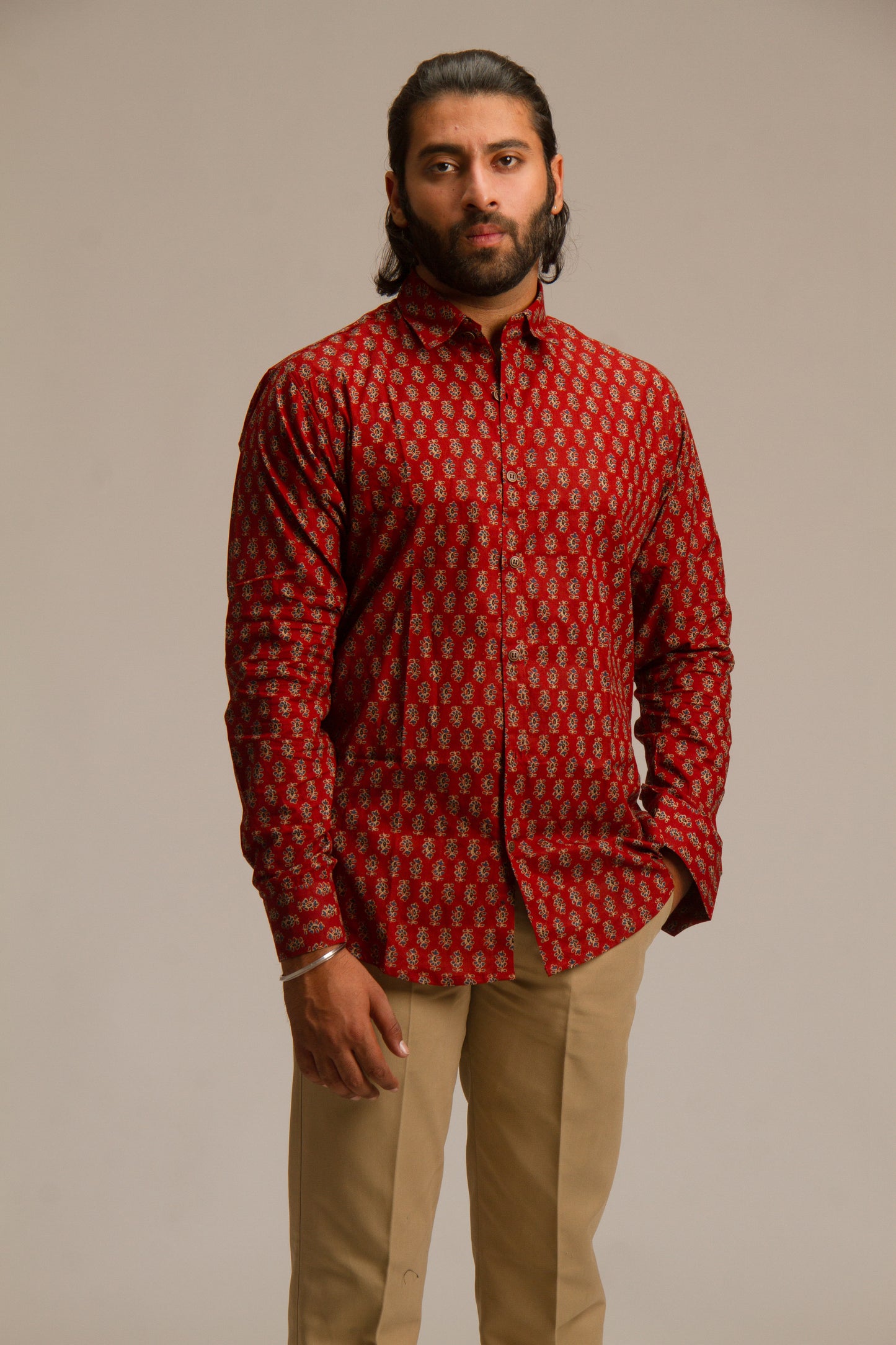 Red Small Buti | Mens Cotton Printed Shirts