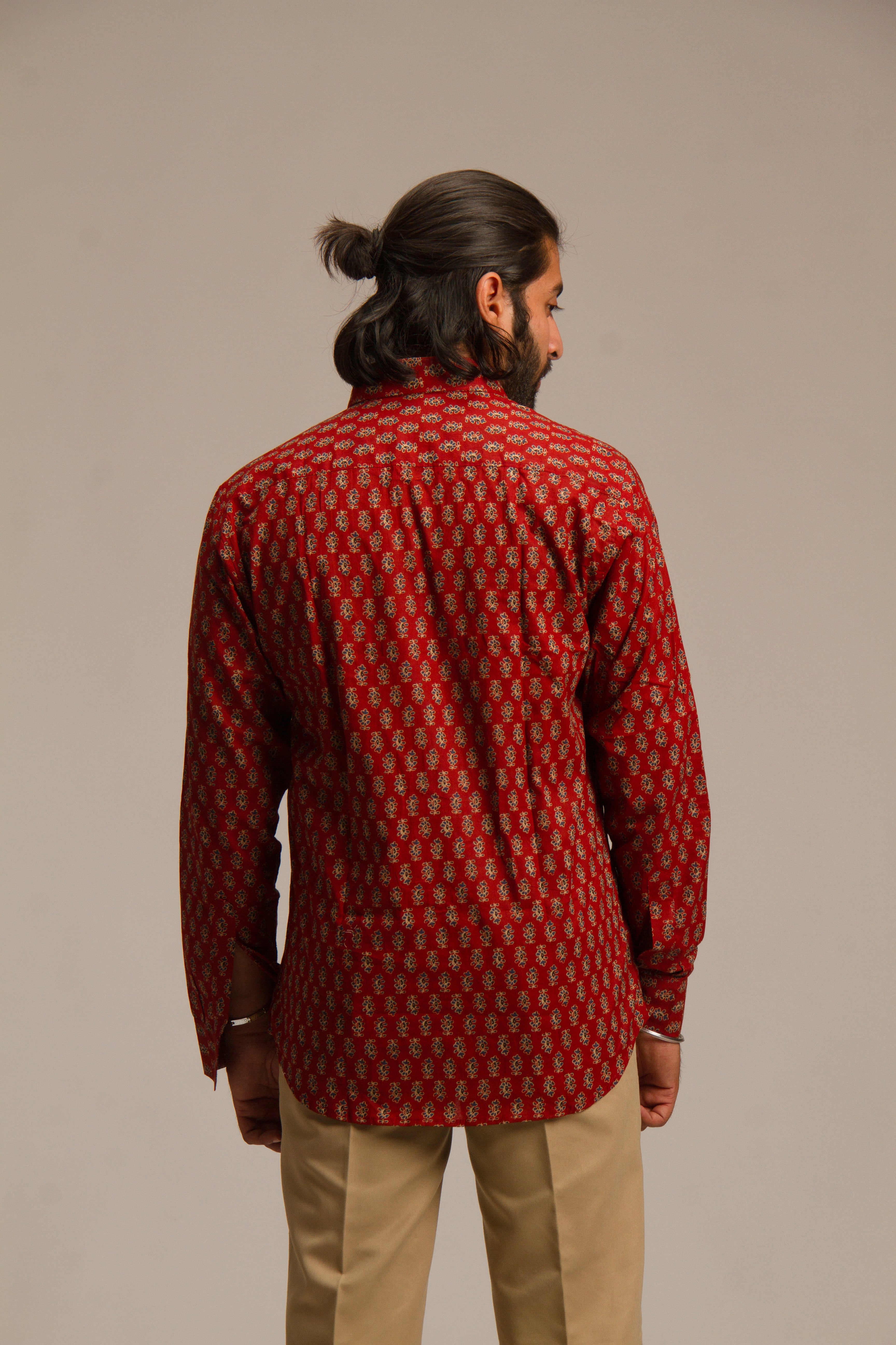 Red Small Buti | Mens Cotton Printed Shirts