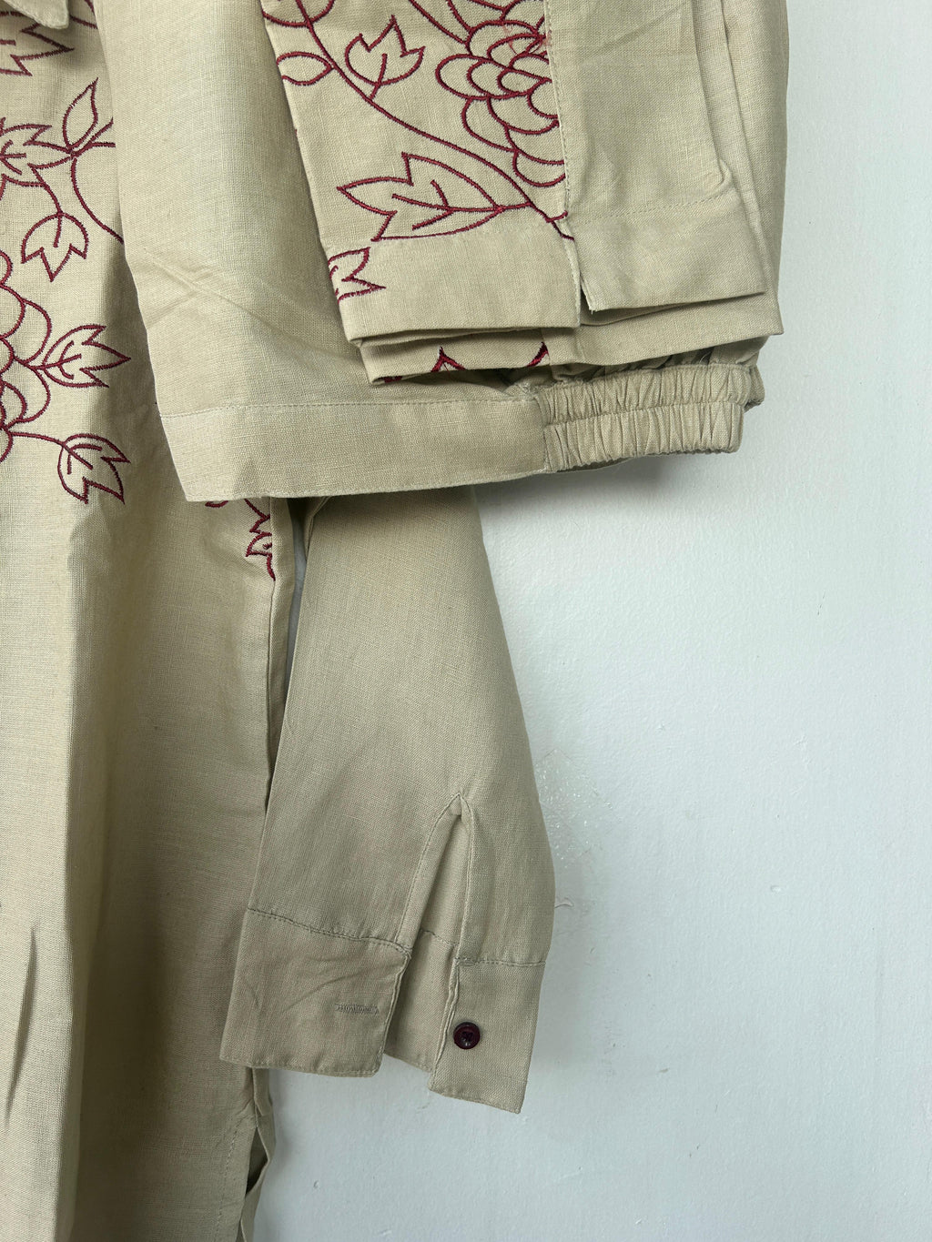 Beige | Womens Cotton Linen Blend | Cord Set