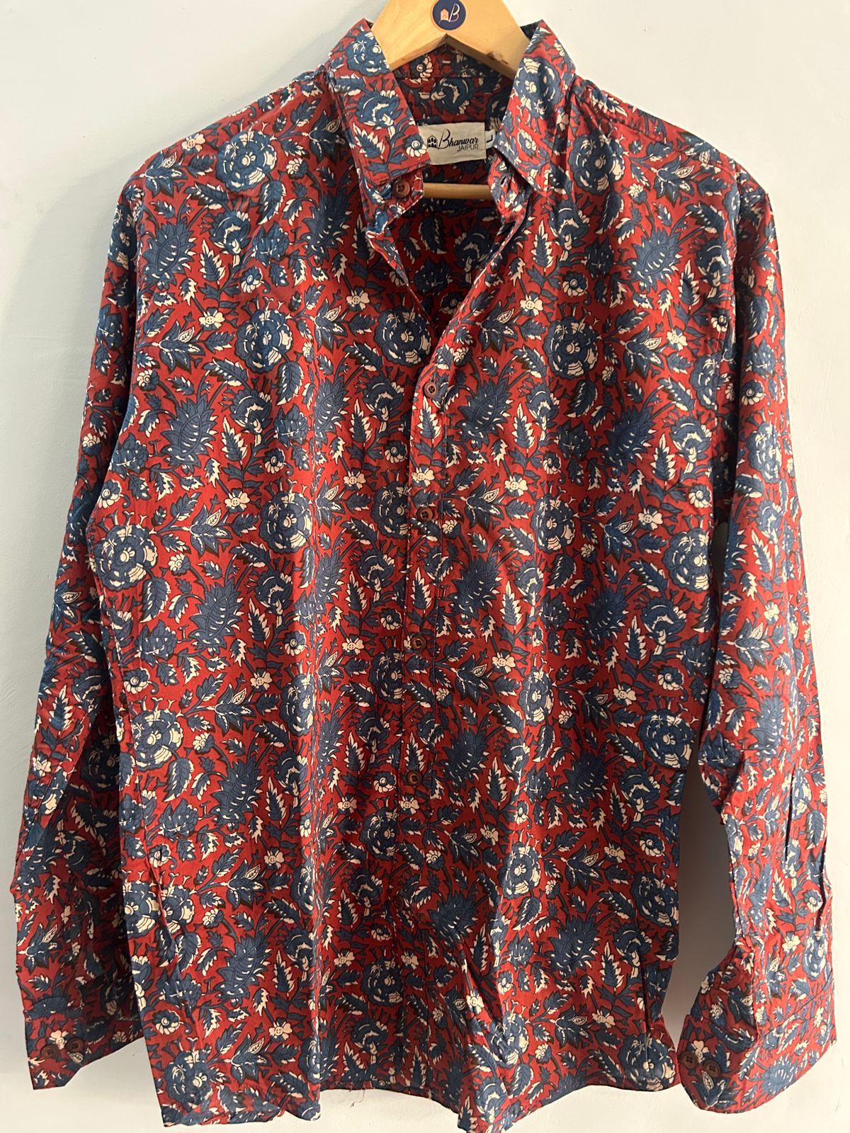 Red Buti Floral | Cotton Shirts For Mens