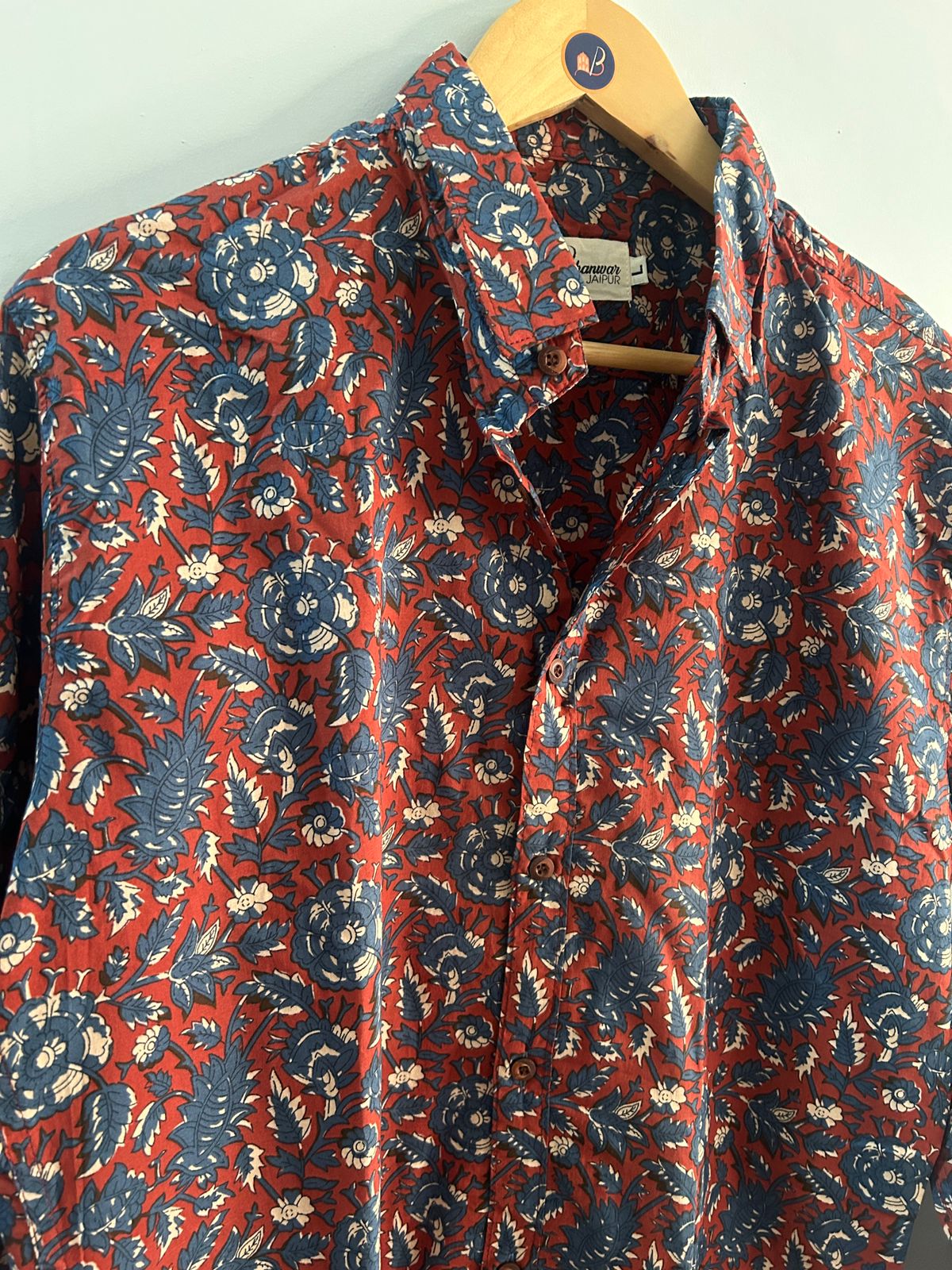 Red Buti Floral | Cotton Shirts For Mens