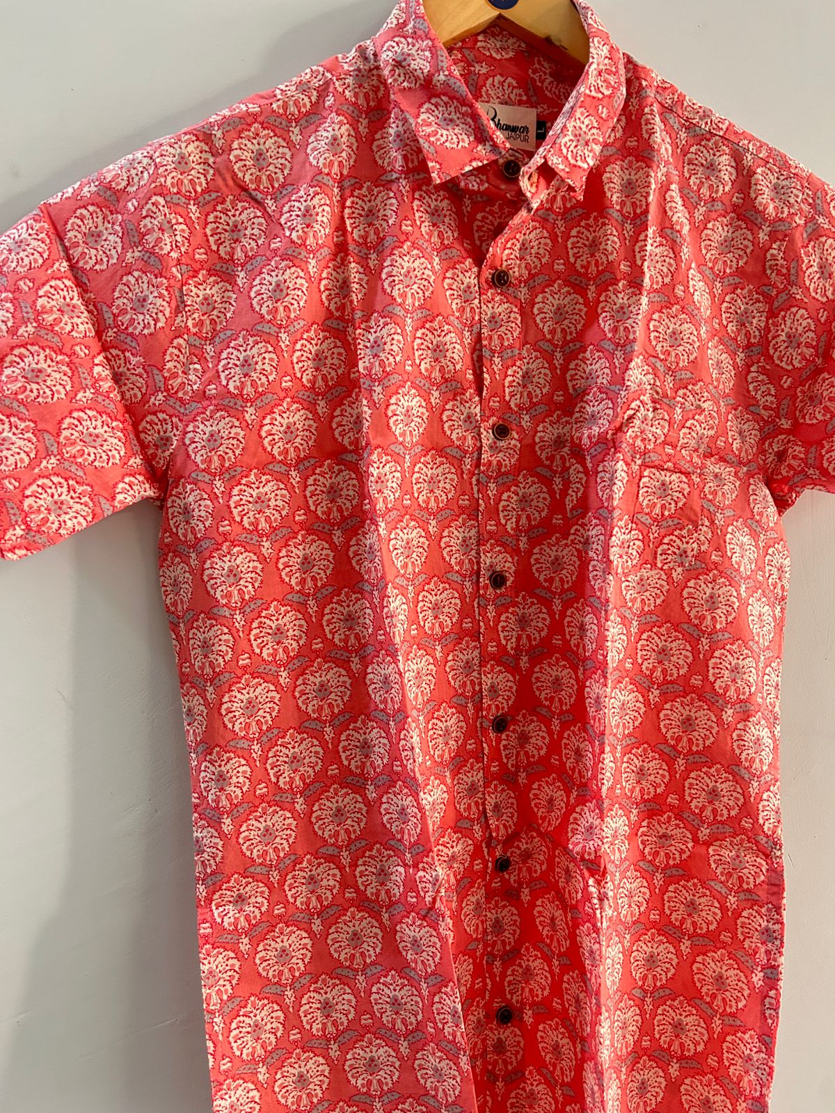 Light Pink Sanganeri | Cotton Shirts for Men