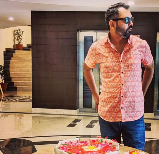 Light Pink Sanganeri | Cotton Shirts for Men