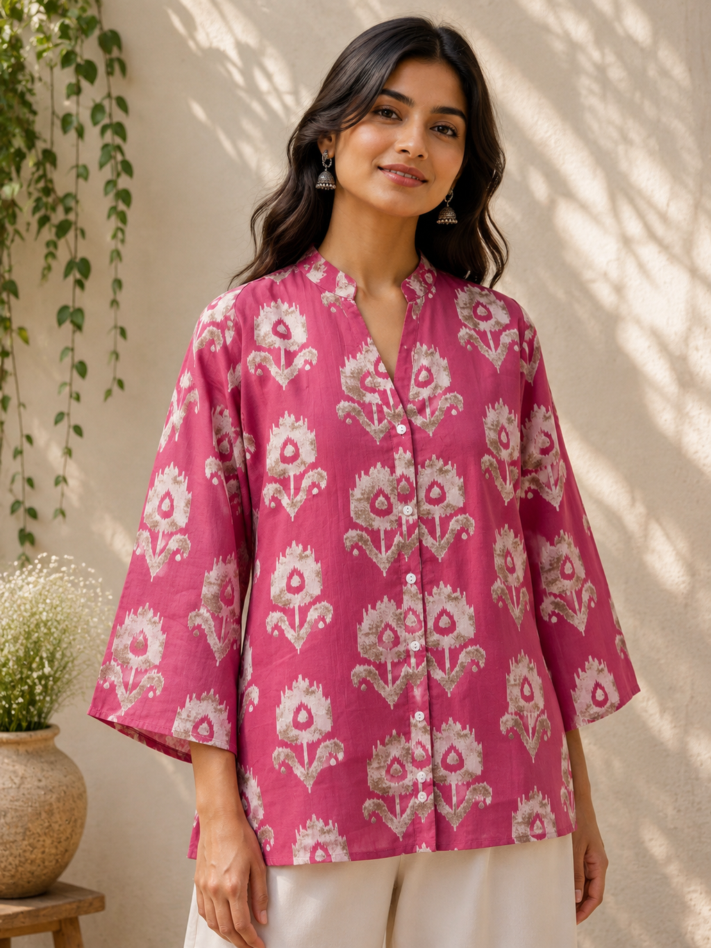 Roséva Kurta Shirt | Women's Pure Cotton Printed | Comfort Fit
