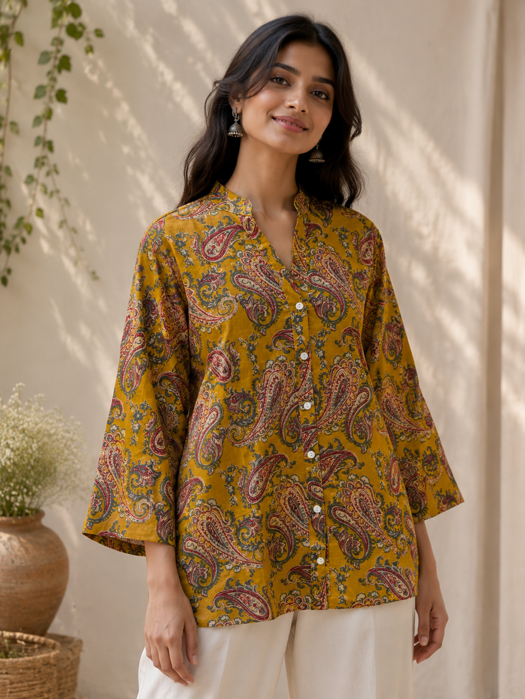 Meher Paisley Kurta | Women's Pure Cotton Printed Kurta Shirts | Comfort Fit