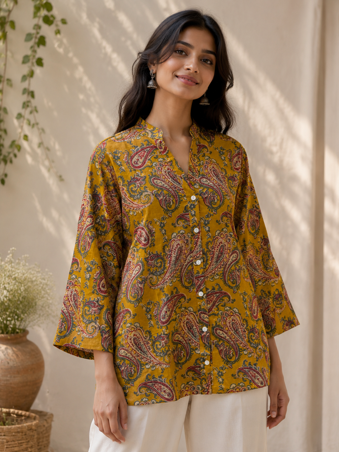 Meher Paisley Kurta | Women's Pure Cotton Printed Kurta Shirts | Comfort Fit