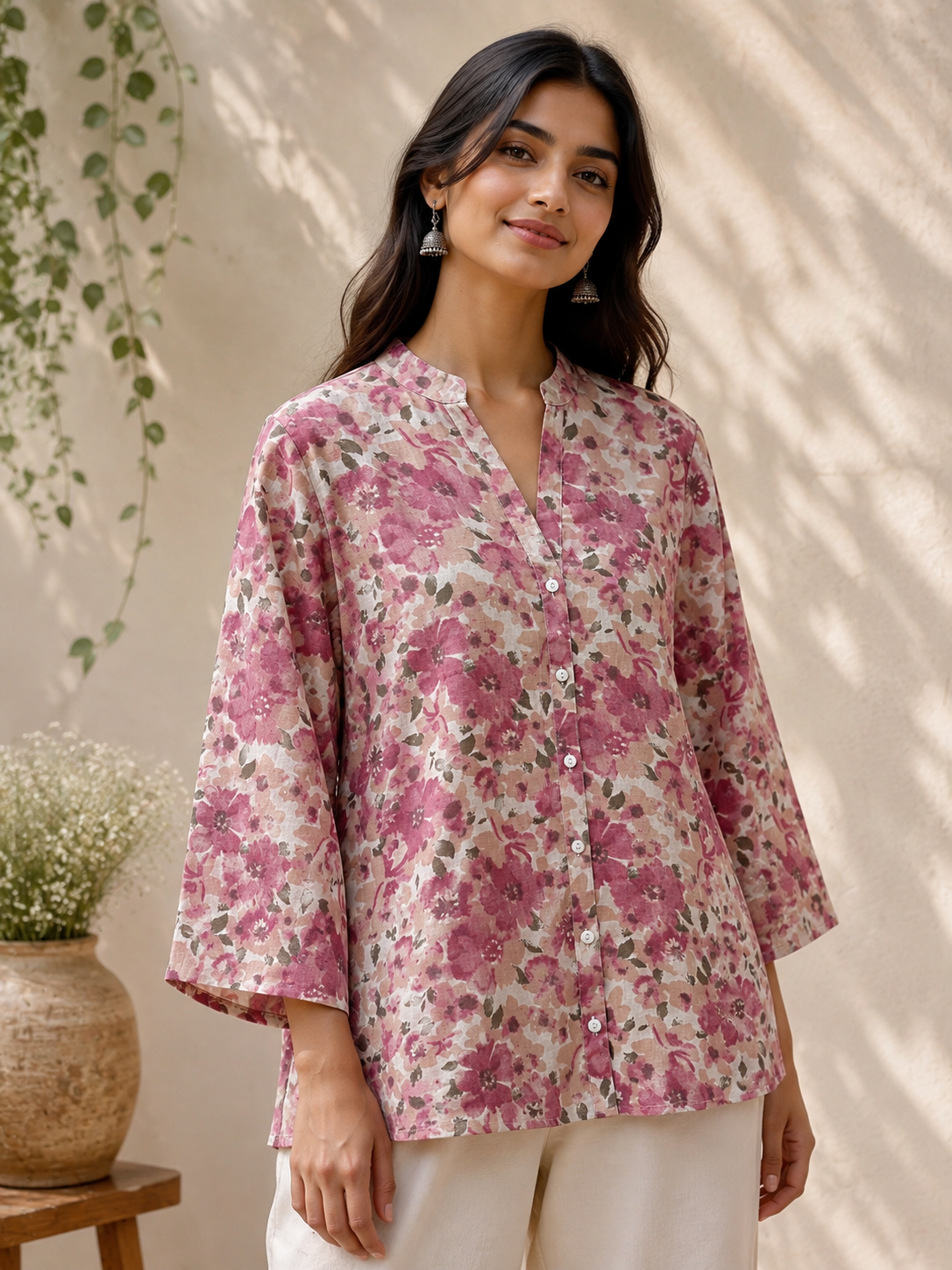 Gulabo Floral Kurta | Women's Pure Cotton Printed Kurta Shirts | Comfort Fit