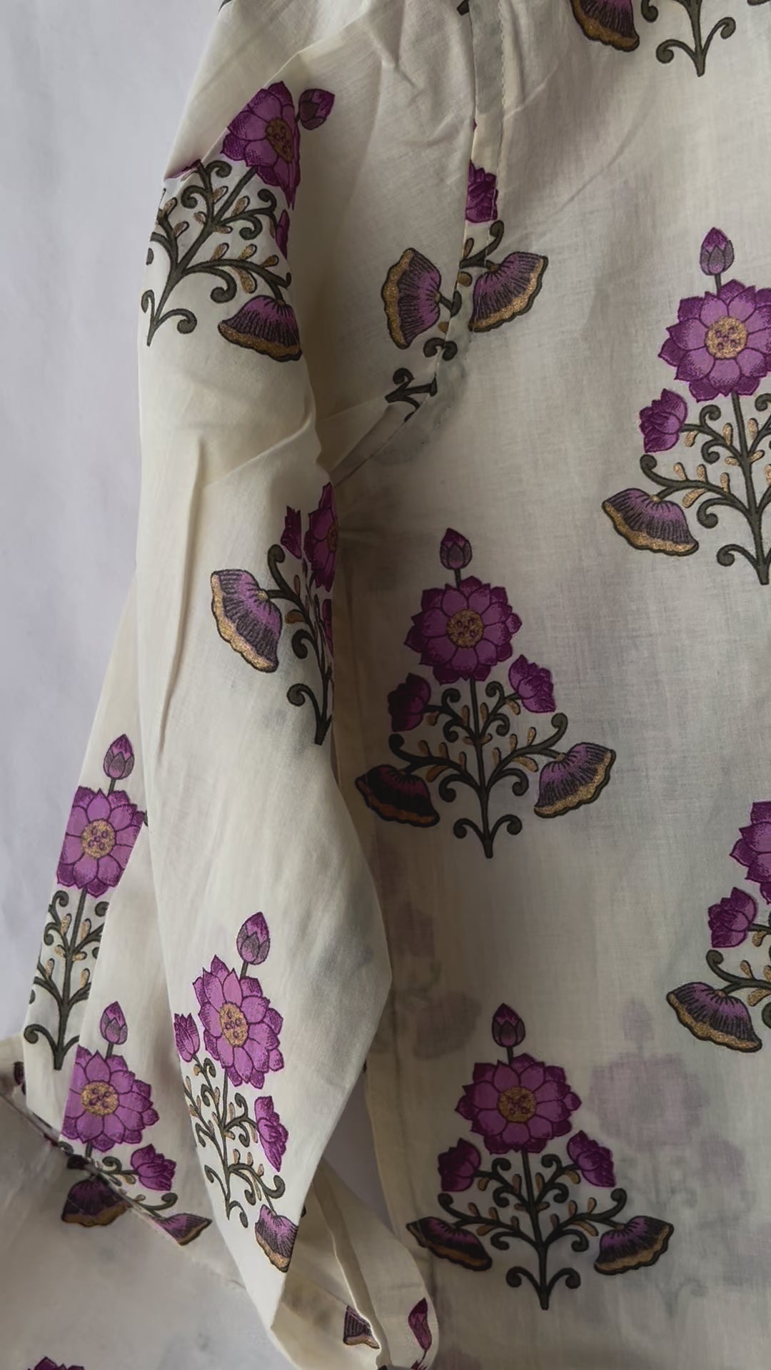 White Lavender | 3/4 Sleeves Tokyo Womens Cotton Shirt
